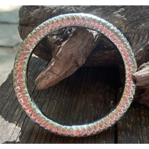 SSD Vintage Sterling Silver Diamond Cut Bangle Bracelet - Picture 4 of 4